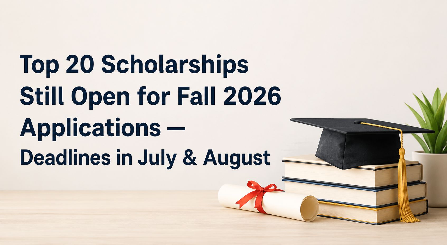 Top 20 Scholarships Still Open for Fall 2026 Applications — Deadlines in July & August